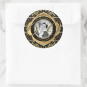 60e 60-jarig Lijst met Gold Diamond Black Ronde Sticker (Tas)