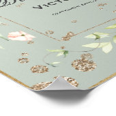 60e 60e zestigste verjaardag Floral Sage Green Poster (Hoek)