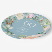 60e 75e Diamond Jubileum Rozen Bloemen Papieren Bordje (Gekanteld)