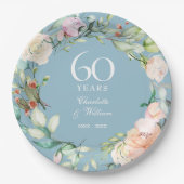 60e 75e Diamond Jubileum Rozen Bloemen Papieren Bordje (Voorkant)