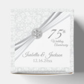 60e / 75e Diamond Wedding Jubileum op wit Bedankdoosjes (Bovenkant)