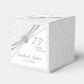 60e / 75e Diamond Wedding Jubileum op wit Bedankdoosjes (Achterkant)