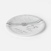 60e / 75e Diamond Wedding Jubileum op wit Papieren Bordje (Gekanteld)