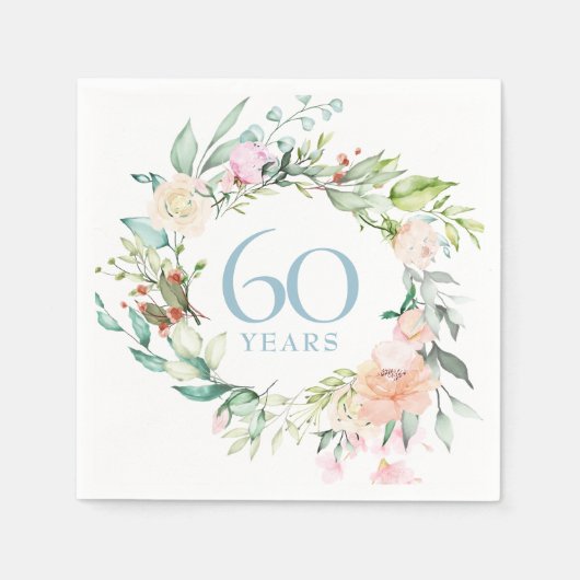 60e / 75e jubileum Country Roses bloemstuk Servet (Voorkant)