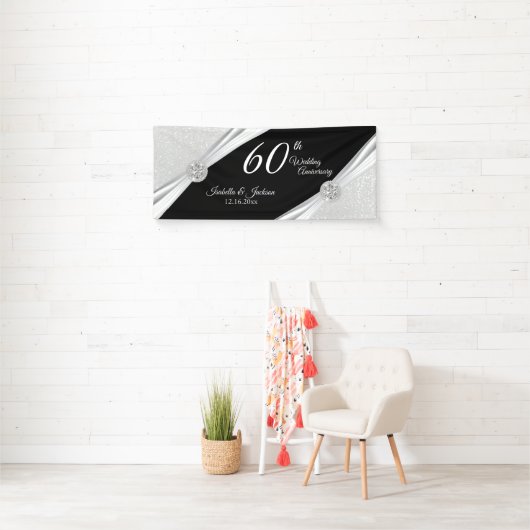 60e / 75e Jubileum met diamant Spandoek (Insitu)