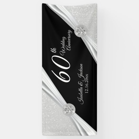 60e / 75e Jubileum met diamant Spandoek (Verticaal)