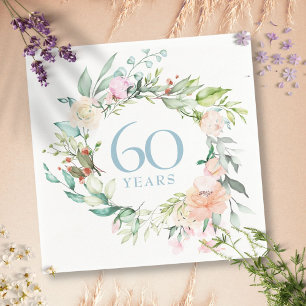 60e / 75e verjaardag Country Roses bloemen Servet