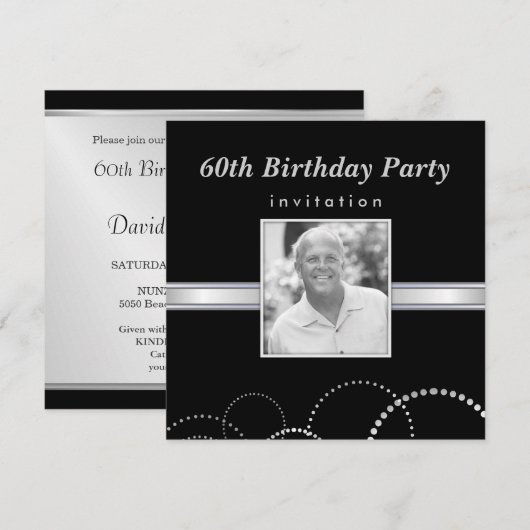 60e Aangepaste foto-uitnodigingen op jaardag Kaart (Voorkant / Achterkant)