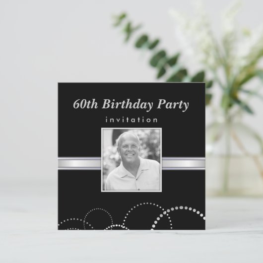 60e Aangepaste foto-uitnodigingen op jaardag Kaart (Staand voorkant)