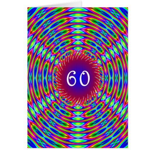 60e Abstracte Trippy Swirls van Birthday (Voorkant)