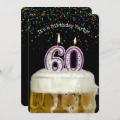 60e Birthday Beer Party Kaart (Voorkant / Achterkant)