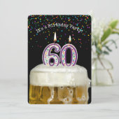 60e Birthday Beer Party Kaart (Staand voorkant)