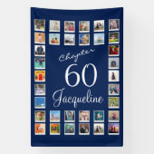 60e Birthday Blue Banner (Verticaal)