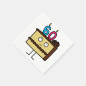 60e Birthday Cake met kaarsen Servet (Hoek)