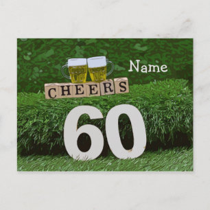 60e Birthday Cheers and beers-uitnodiging Briefkaart