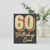 60e Birthday Crew 60 Party Crew Group Briefkaart (Staand voorkant)