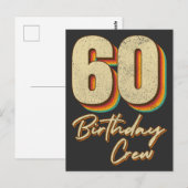 60e Birthday Crew 60 Party Crew Group Briefkaart (Voorkant / Achterkant)