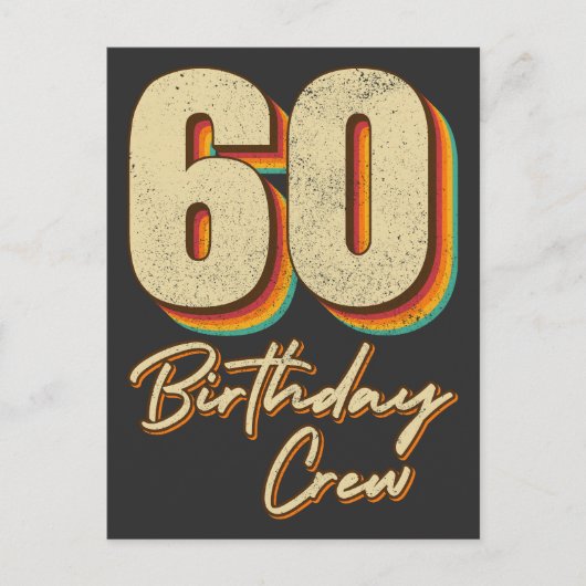 60e Birthday Crew 60 Party Crew Group Briefkaart (Voorkant)