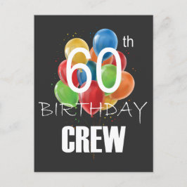 60e Birthday Crew 60 Party Crew Group Briefkaart