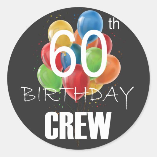60e Birthday Crew 60 Party Crew Group Ronde Sticker (Voorkant)