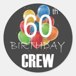 60e Birthday Crew 60 Party Crew Group Ronde Sticker