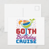 60e 'Birthday' cruise Cruising 60 jaar oud Briefkaart (Voorkant / Achterkant)
