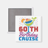 60e 'Birthday' cruise Cruising 60 jaar oud Magneet (Voorkant / Achterkant)