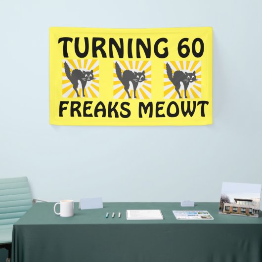 60E BIRTHDAY FUNNY CAT BANNER (Beurs)