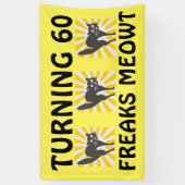 60E BIRTHDAY FUNNY CAT BANNER (Verticaal)