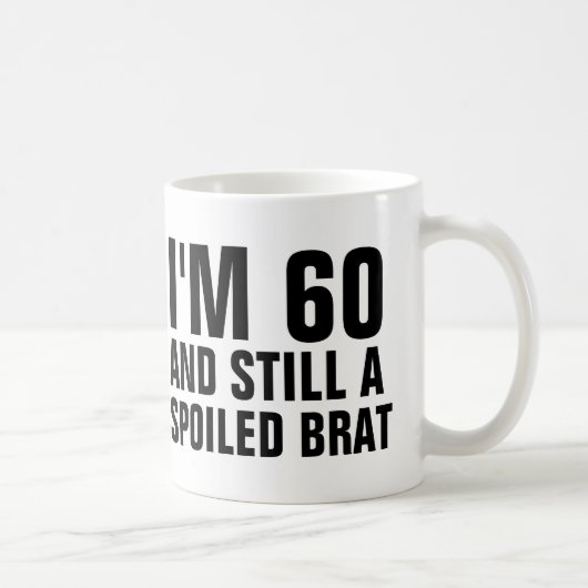 60E BIRTHDAY FUNNY COFFEE MUGS, BRAT KOFFIEMOK (Rechts)