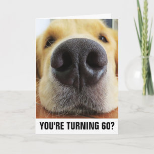 60E BIRTHDAY FUNNY DOG GIANT KAARTEN