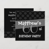 60e Birthday Grey and Black Pattern Kaart (Voorkant / Achterkant)