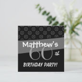 60e Birthday Grey and Black Pattern Kaart (Staand voorkant)