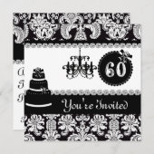  60E BIRTHDAY INVITATIE CHIC EN BLOK KAART (Voorkant / Achterkant)