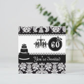  60E BIRTHDAY INVITATIE CHIC EN BLOK KAART (Staand voorkant)