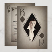 60e BIRTHDAY-INVITATIE - FOTO-POKER/KING Kaart (Voorkant / Achterkant)