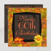 60e BIRTHDAY-INVITATIES Kaart (Voorkant / Achterkant)