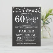 60e Birthday Invitation Chalkboard Kaart (Staand voorkant)