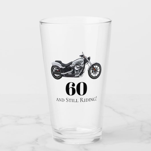 60e Birthday-motorfietsthema Koolpartij Glas (Voorkant)