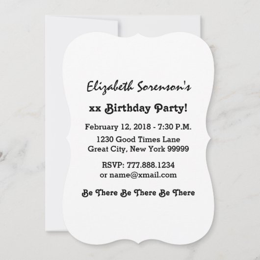 60e BIRTHDAY-PARTIJ voor haar A05 Black en Gold Kaart (Achterkant)