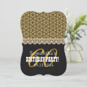 60e BIRTHDAY-PARTIJ voor haar A05 Black en Gold Kaart (Staand voorkant)