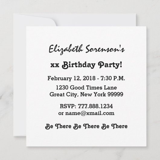 60e BIRTHDAY-PARTIJ voor haar A06 Black en Gold Kaart (Achterkant)