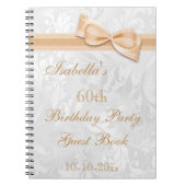 60e Birthday Party Damask and Bow Notitieboek (Voorkant)