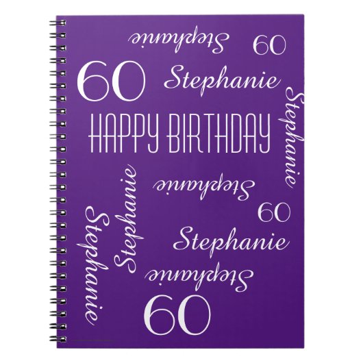 60e Birthday Party Guest Book, herhaalde namen Notitieboek (Voorkant)