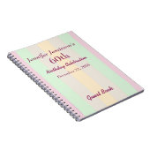 60e Birthday Party Guest Book Pastel, Name Notitieboek (Rechterzijde)