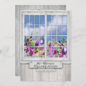 60e Birthday Party INVITATION, Rustic Window Kaart (Voorkant / Achterkant)