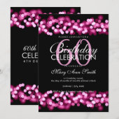 60e Birthday Party Pink Hollywood Glam Kaart (Voorkant / Achterkant)