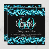 60e Birthday Party Turquoise Hollywood Glam Kaart (Voorkant / Achterkant)