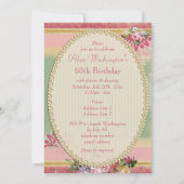 60e Birthday Pink Eiffel Tower en Chandelier Kaart (Achterkant)