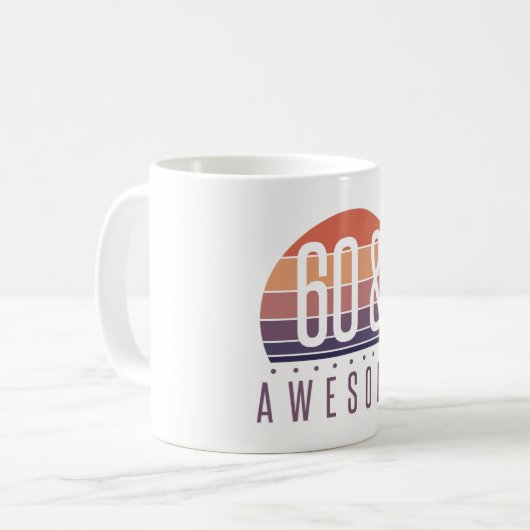 60e Birthday Retro Sunset Koffiemok (Voorkant links)